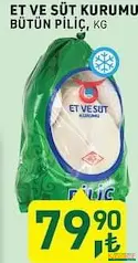 ET VE SÜT KURUMU BÜTÜN PİLİÇ TAVUK KG